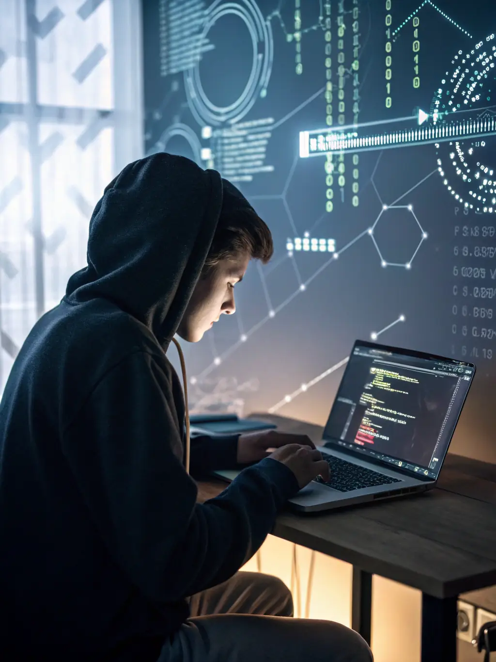 A focused shot of a student successfully bypassing a firewall during an ethical hacking course, showcasing practical skills.